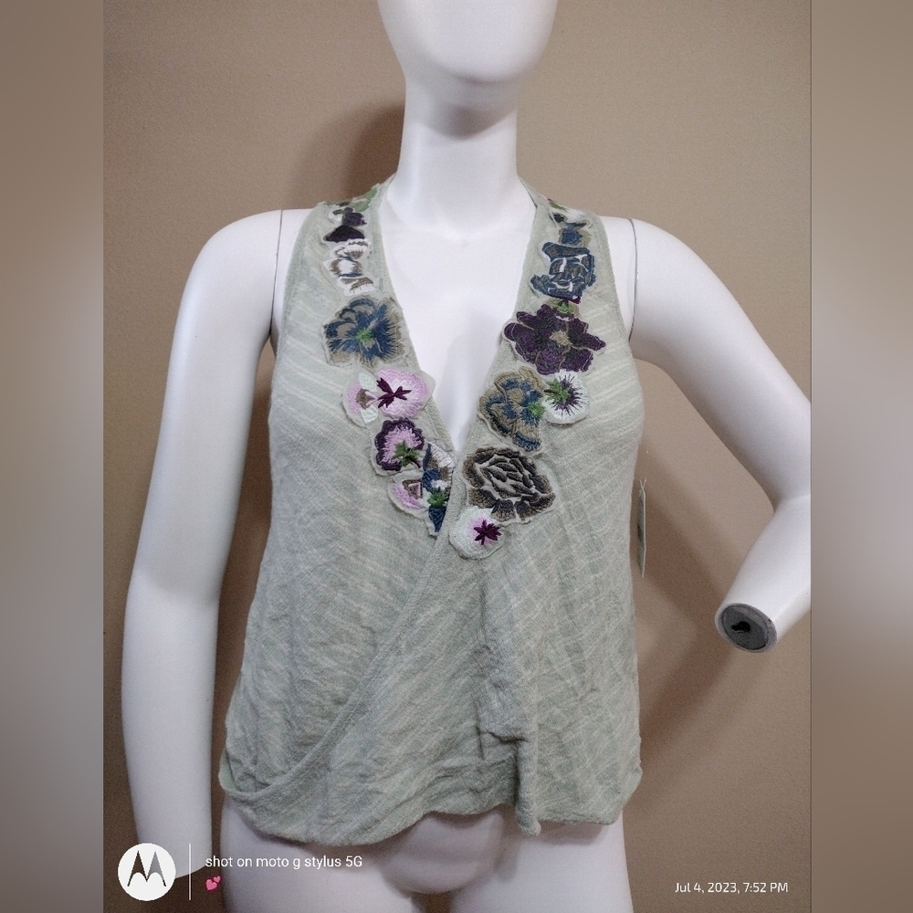 FREE People Racerback Embroidered Floral XS‎
